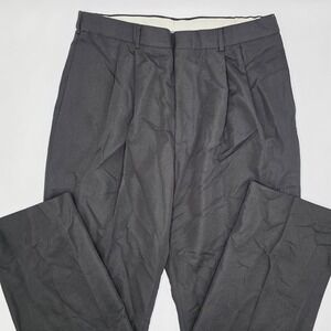 GEOFFREY BEENE Mens Dress Pants Charcoal Pleated Waist 36 Inseam 32 Polyester
